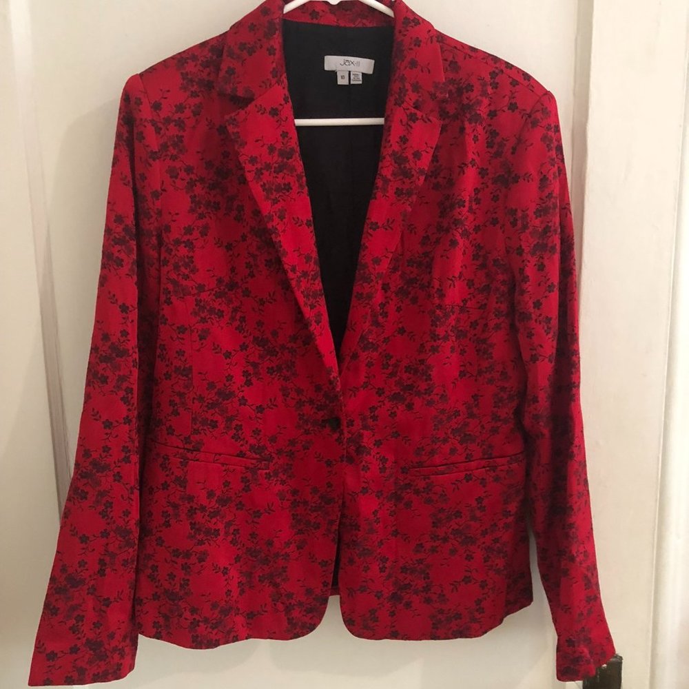 Red Floral Printed Blazer